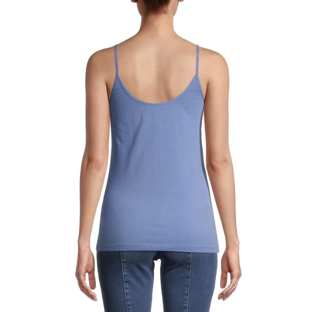 New Woman’s Sky Blue Time and Tru Minimalist Athletic Plain Cami Tank Top - Picture 6 of 9